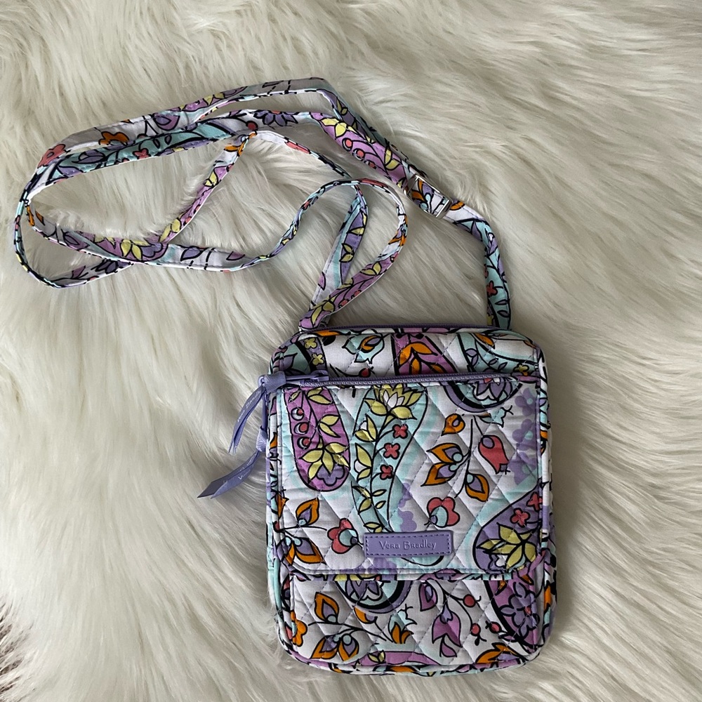 💜VERA BRADLEY RFID Mini Hipster Crossbody Purse Bag In Maddalena Paisley Soft